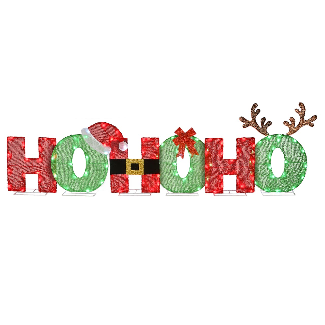 7.5ft. LED Red & Green Ho Ho Ho Decoration